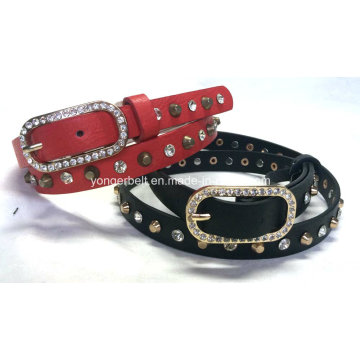 Shining Rhinestones PU Belt with Fashion Studs